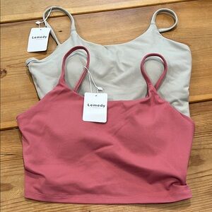 2 Women's Sports Bras - Pink and Putty